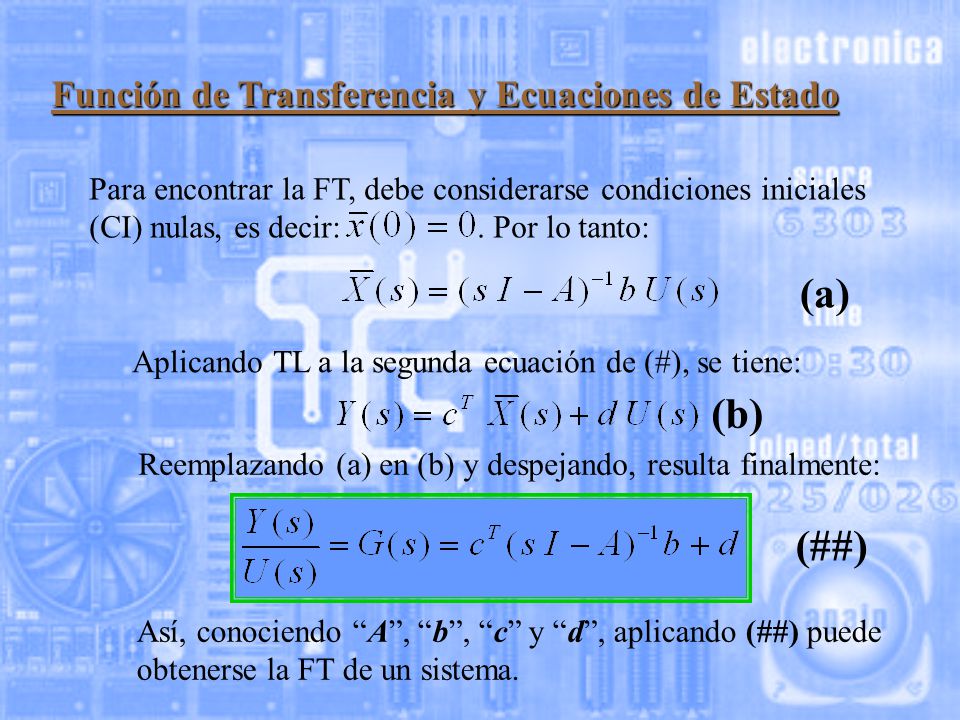 (a) (b) (##) Función de Transferencia y Ecuaciones de Estado