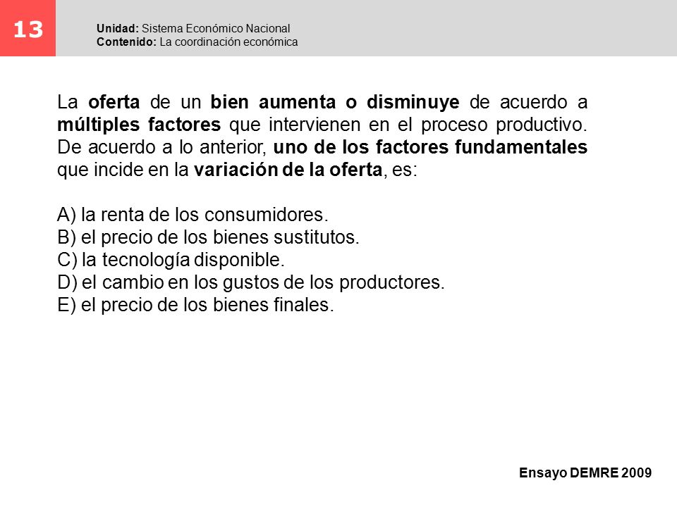 13 Unidad: Sistema Económico Nacional. Contenido: La coordinación económica.