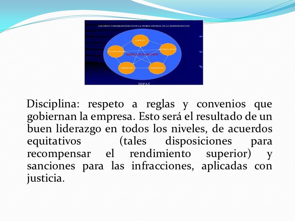 Disciplina: respeto a reglas y convenios que gobiernan la empresa