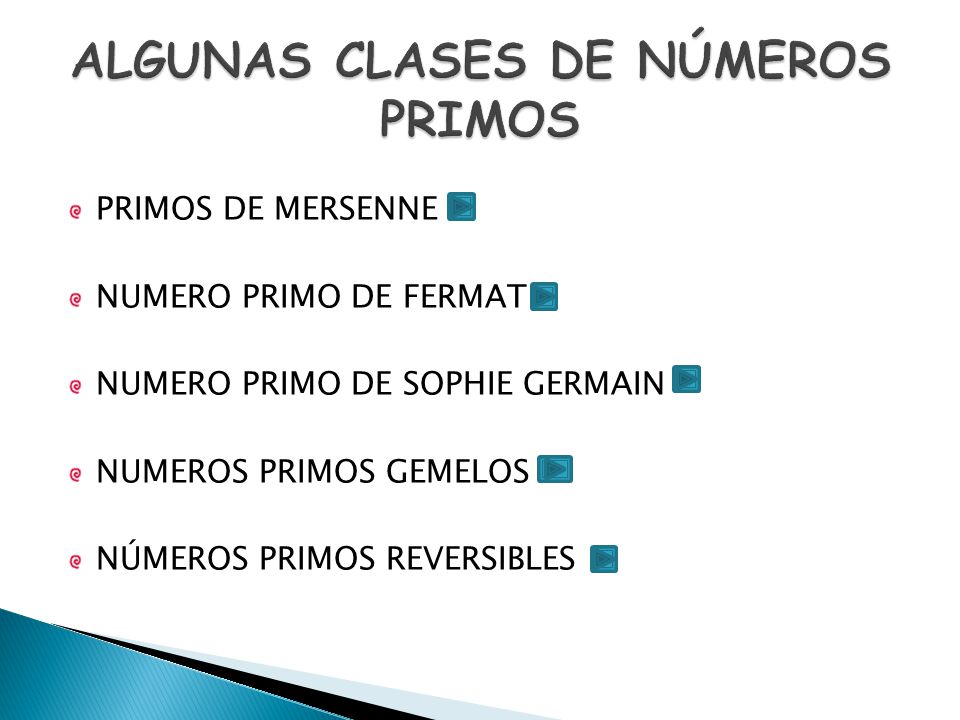 ALGUNAS CLASES DE NÚMEROS PRIMOS
