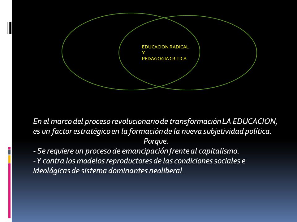 - Se requiere un proceso de emancipación frente al capitalismo.