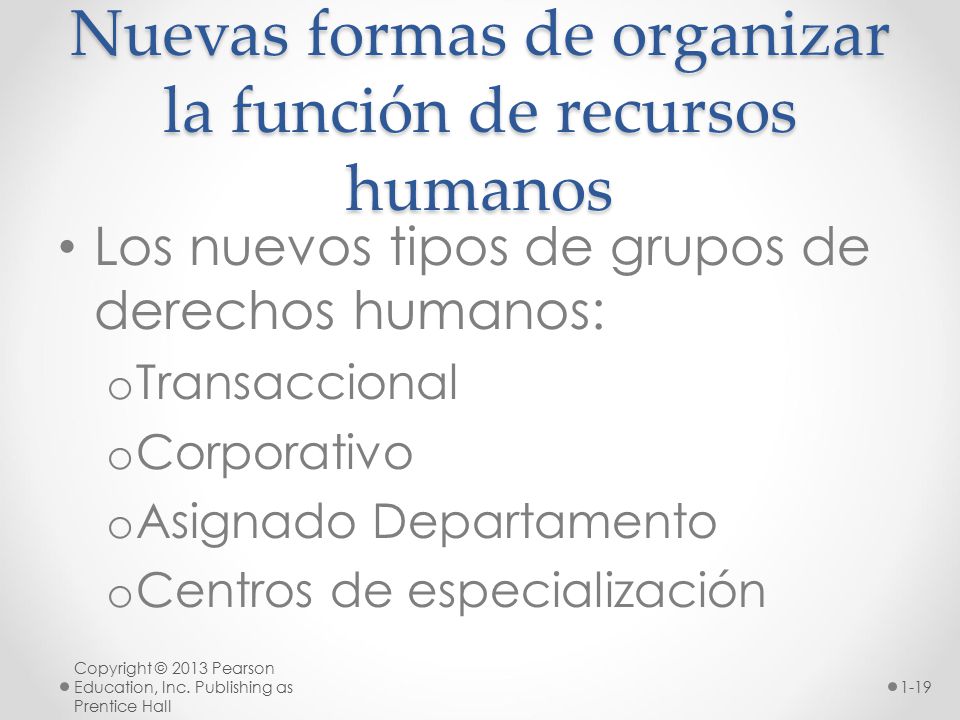 Nuevas formas de organizar la función de recursos humanos