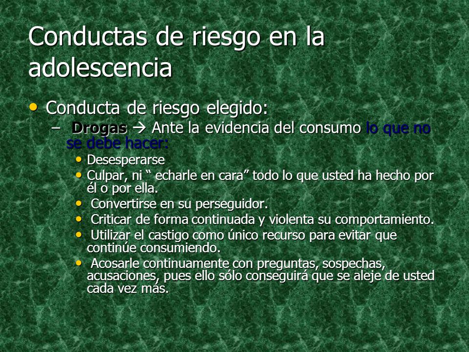 Conductas de riesgo en la adolescencia