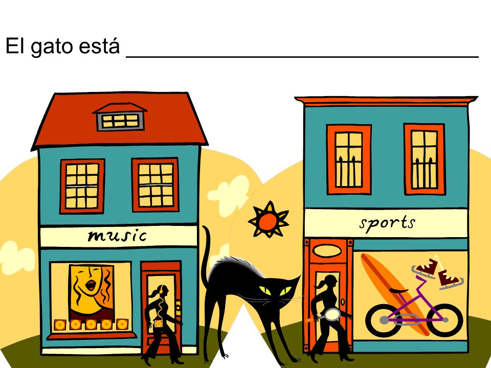 El gato está _____________________________