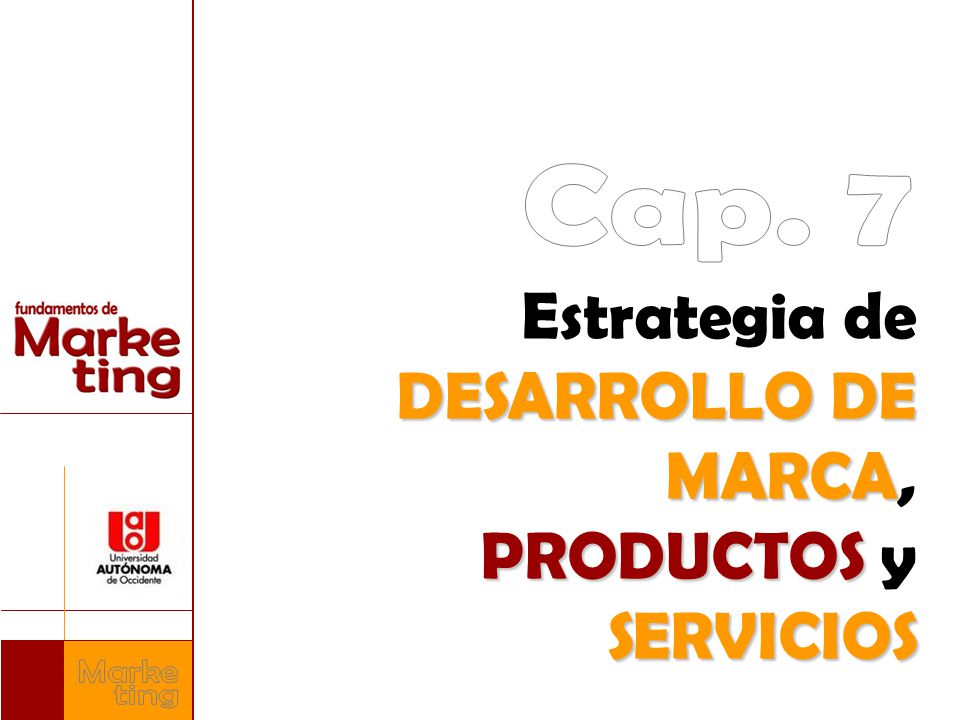 Estrategia de DESARROLLO DE MARCA, PRODUCTOS y SERVICIOS