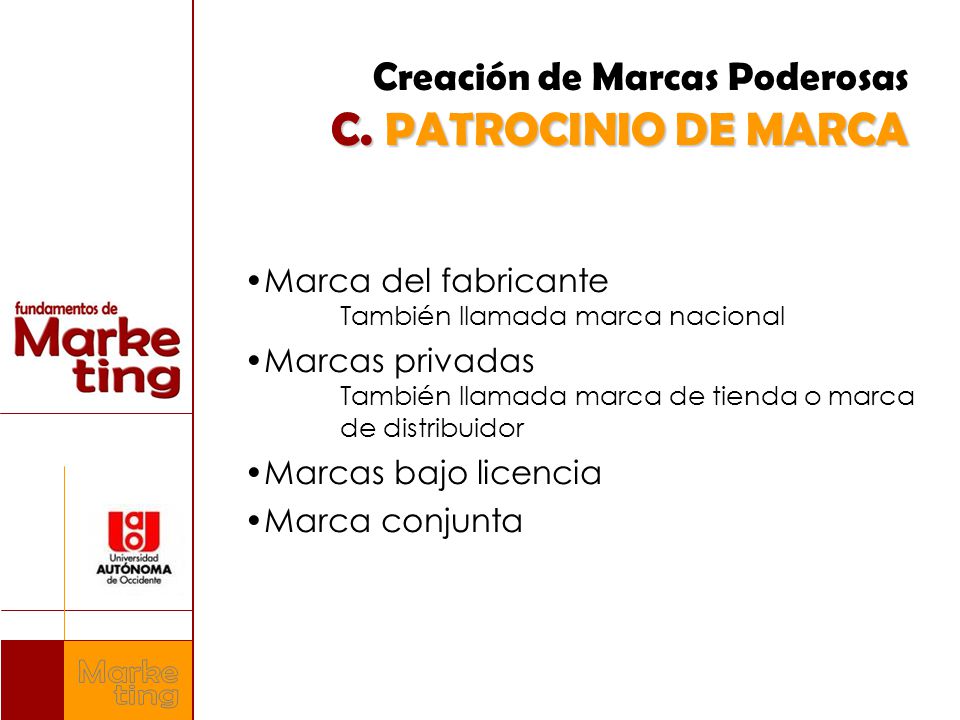 Creación de Marcas Poderosas C. PATROCINIO DE MARCA