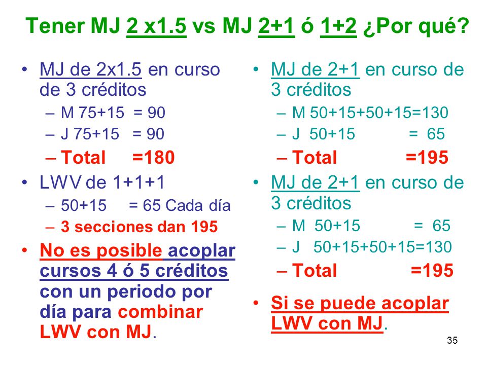 Tener MJ 2 x1.5 vs MJ 2+1 ó 1+2 ¿Por qué