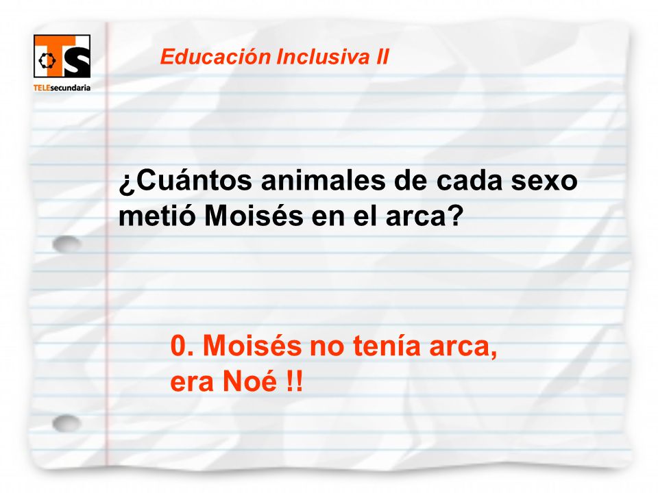 ¿Cuántos animales de cada sexo metió Moisés en el arca