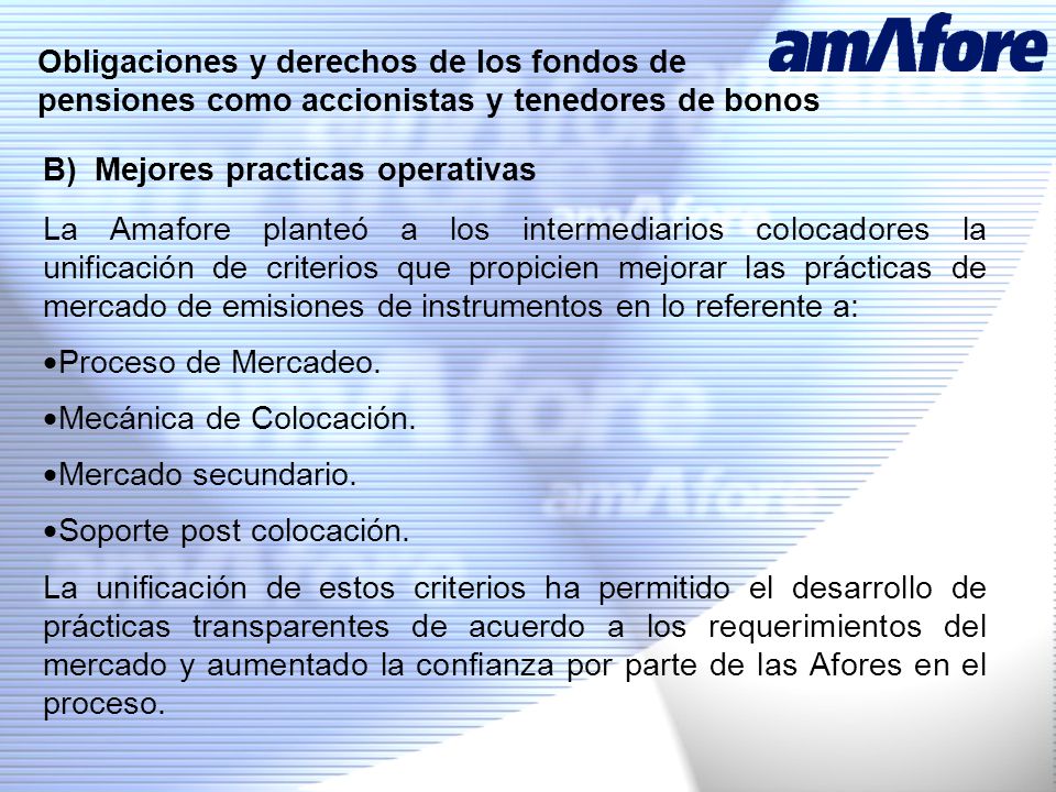 Obligaciones y derechos de los fondos de pensiones como accionistas y tenedores de bonos