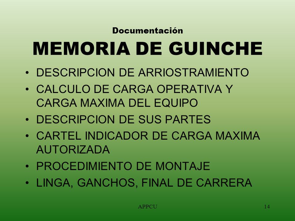 Documentación MEMORIA DE GUINCHE