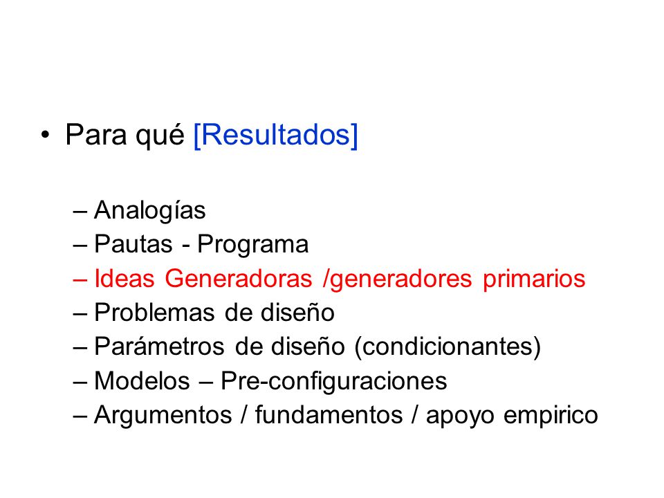 Para qué [Resultados] Analogías Pautas - Programa