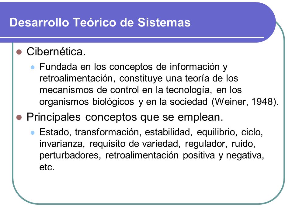 Desarrollo Teórico de Sistemas