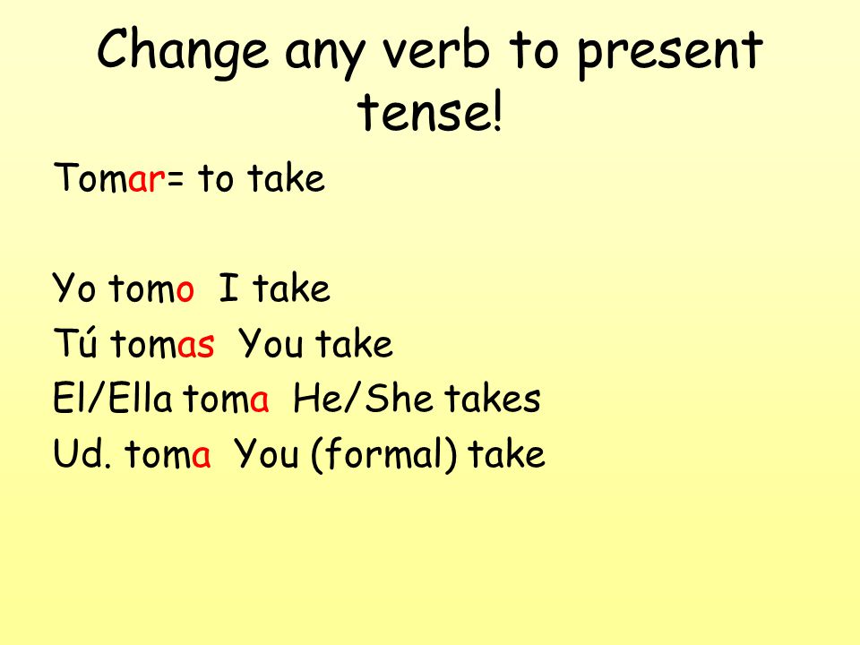 Change any verb to present tense!