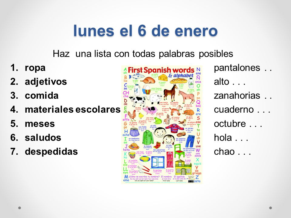 Haz una lista con todas palabras posibles