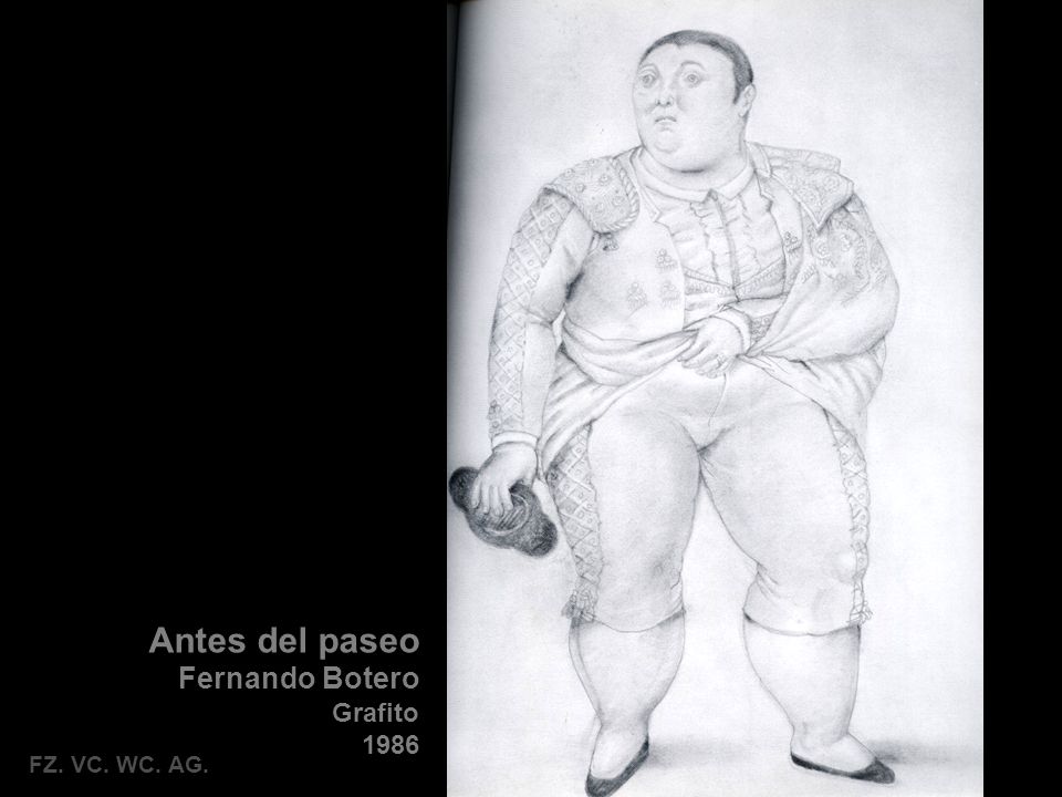 Antes del paseo Fernando Botero Grafito 1986 FZ. VC. WC. AG.