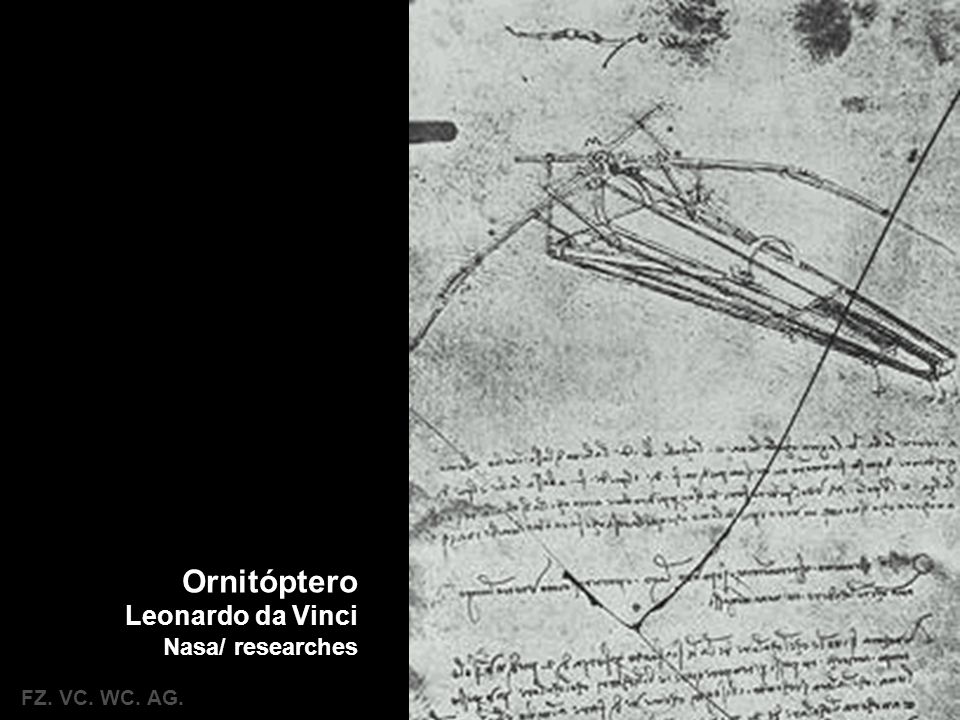 Ornitóptero Leonardo da Vinci Nasa/ researches FZ. VC. WC. AG.