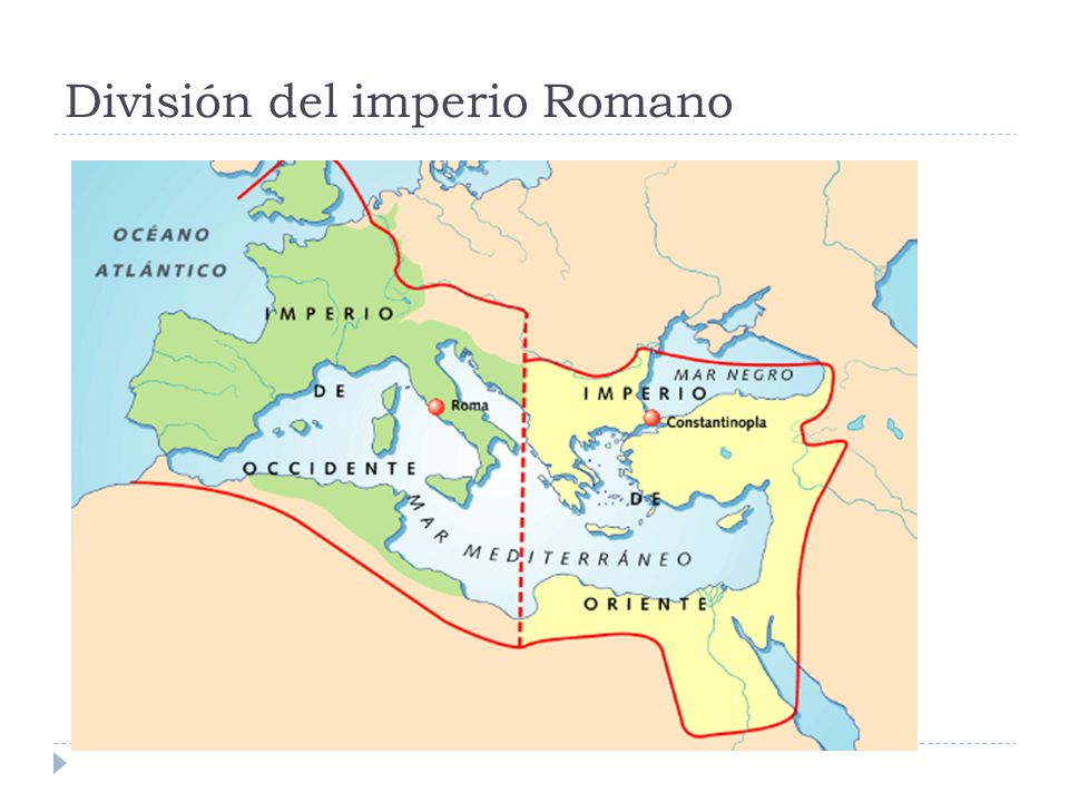 División del imperio Romano