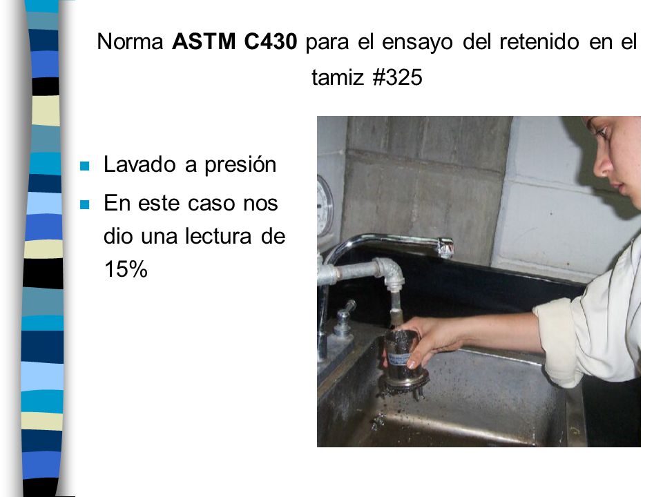 Norma ASTM C430 para el ensayo del retenido en el tamiz #325