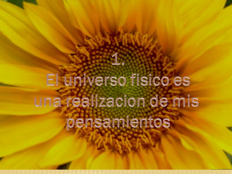 1. El universo fisico es una realizacion de mis pensamientos