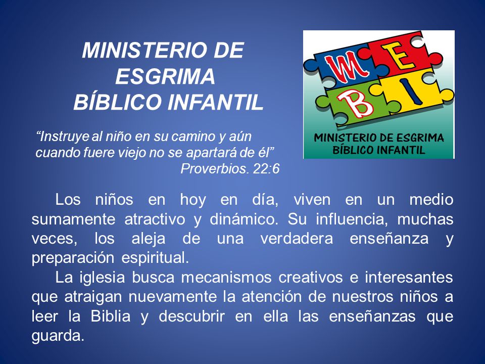 MINISTERIO DE ESGRIMA BÍBLICO INFANTIL