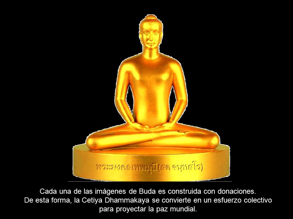 Cada una de las imágenes de Buda es construida con donaciones