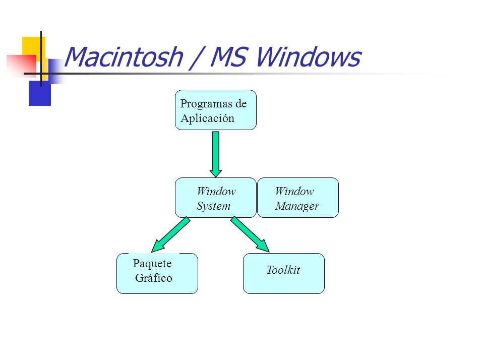 Macintosh / MS Windows Programas de Aplicación Window System Window