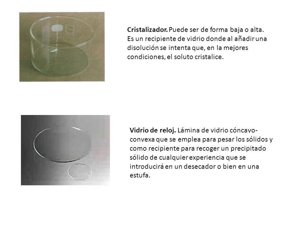 Cristalizador. Puede ser de forma baja o alta