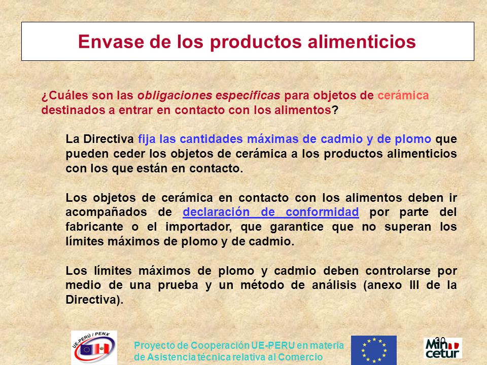 Envase de los productos alimenticios