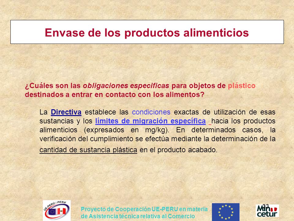 Envase de los productos alimenticios