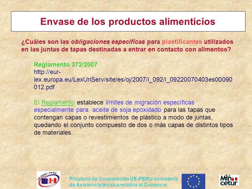 Envase de los productos alimenticios