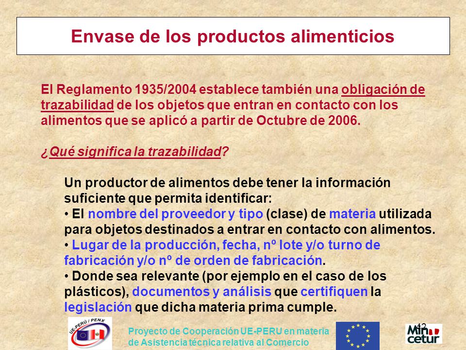 Envase de los productos alimenticios