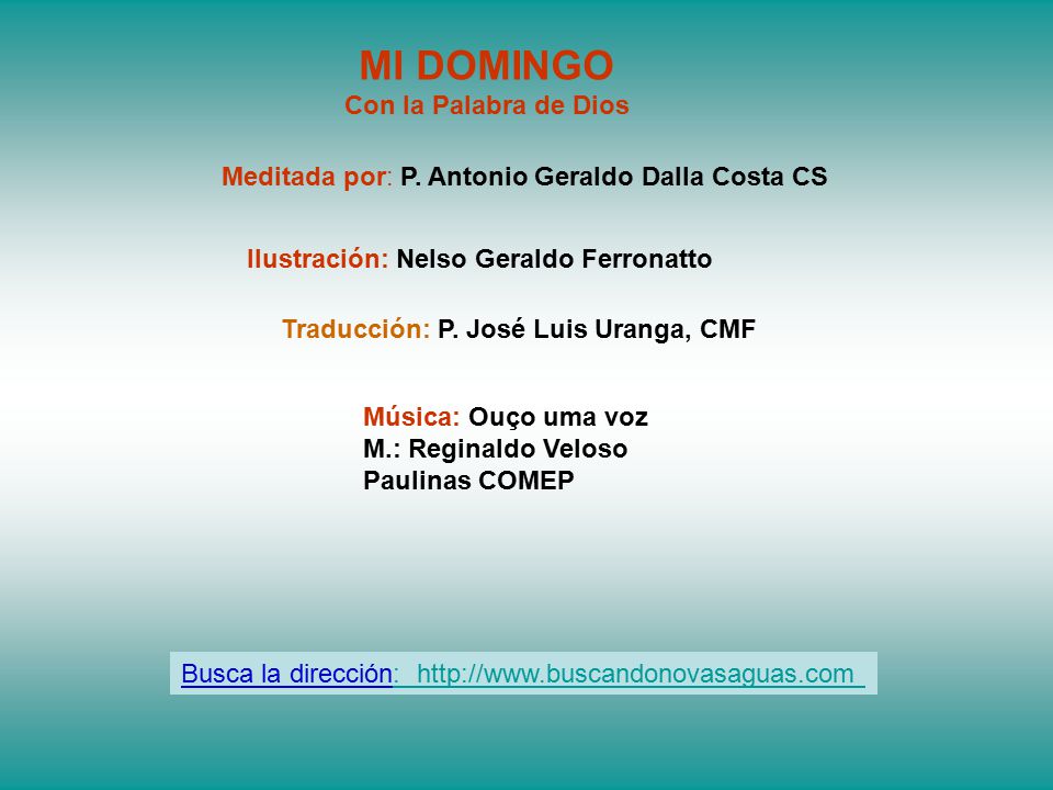 Traducción: P. José Luis Uranga, CMF