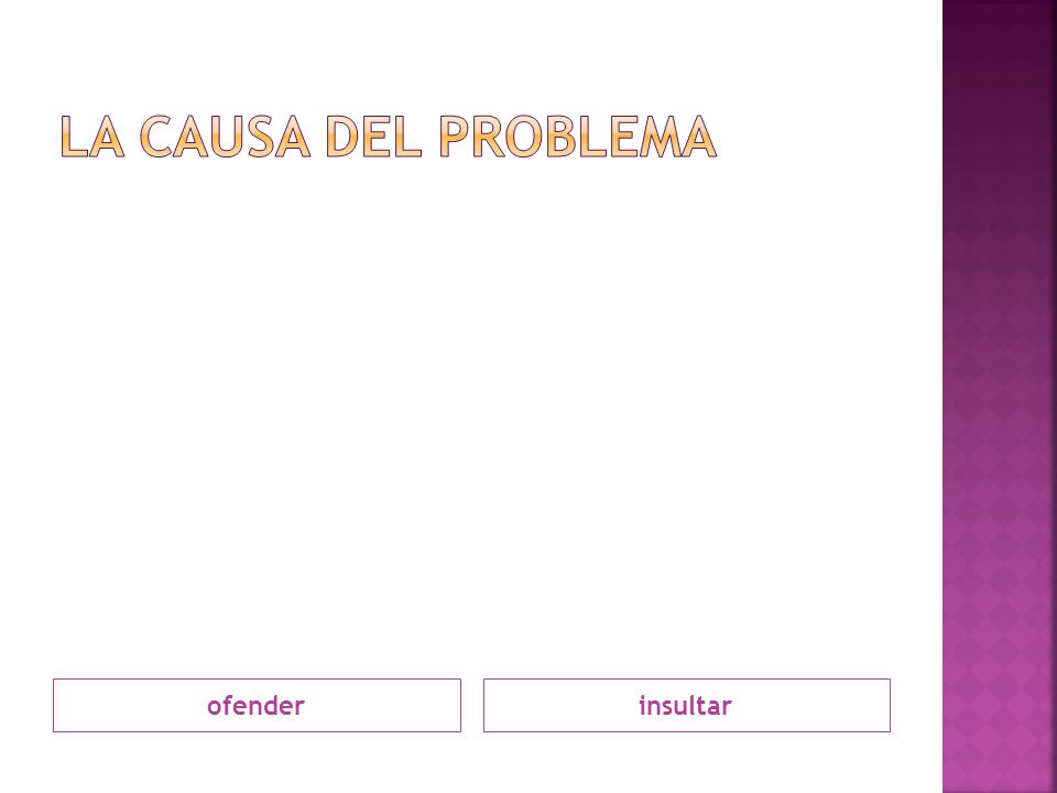La causa del problema ofender insultar