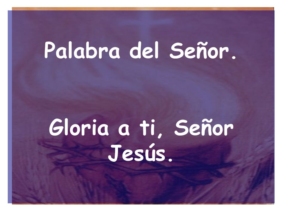 Palabra del Señor. Gloria a ti, Señor Jesús.