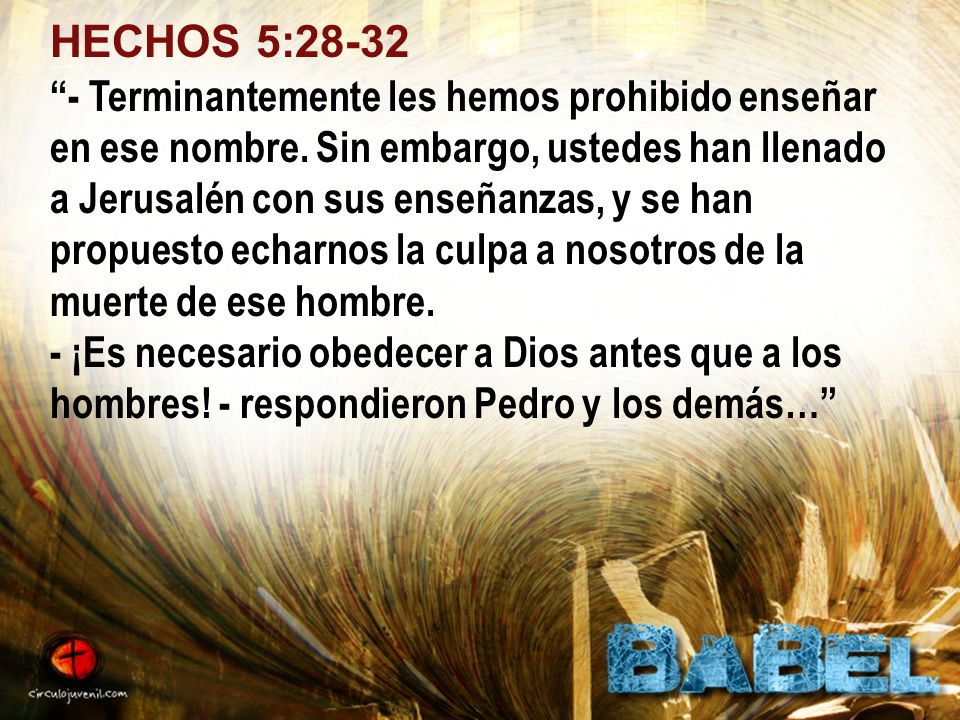 HECHOS 5:28-32