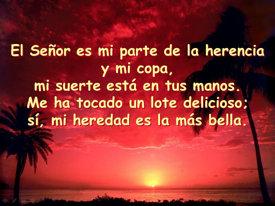 El Señor es mi parte de la herencia y mi copa,