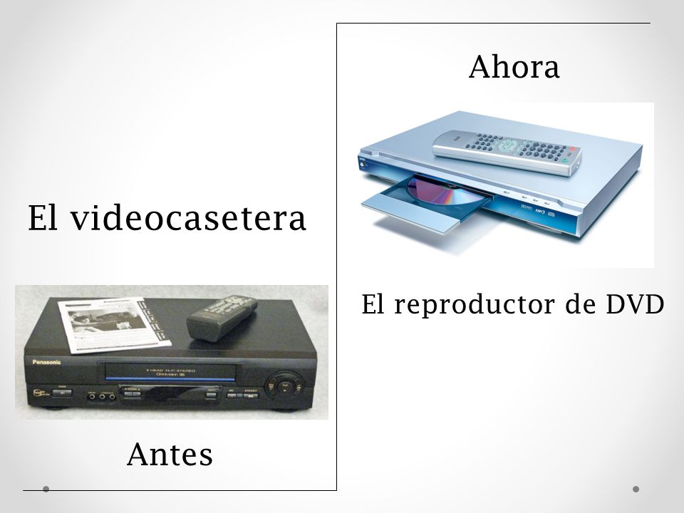 Ahora El videocasetera El reproductor de DVD Antes