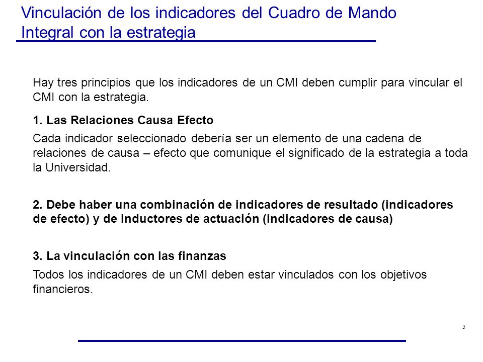 Vinculación de los indicadores del Cuadro de Mando Integral con la estrategia