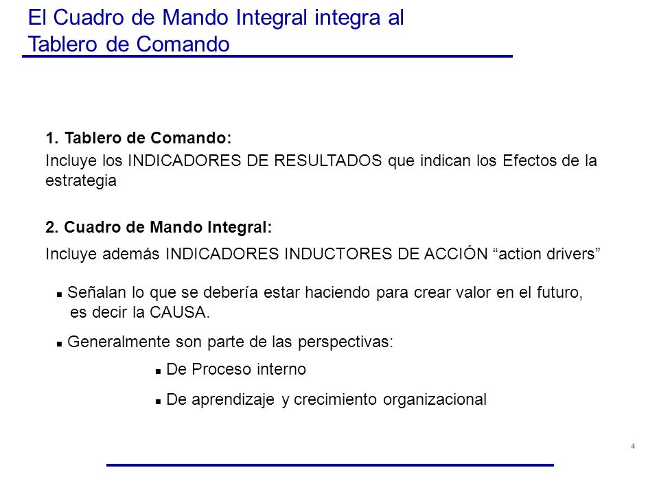 El Cuadro de Mando Integral integra al Tablero de Comando