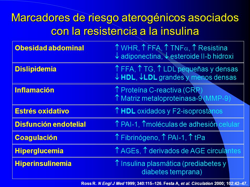 Marcadores de riesgo aterogénicos asociados con la resistencia a la insulina