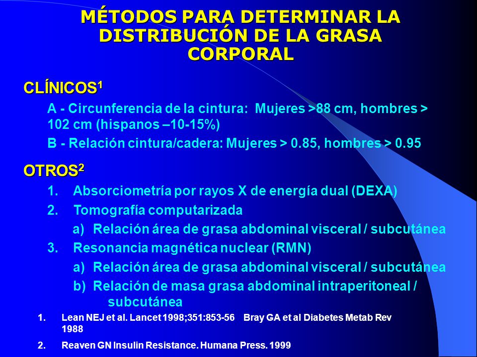 MÉTODOS PARA DETERMINAR LA DISTRIBUCIÓN DE LA GRASA CORPORAL