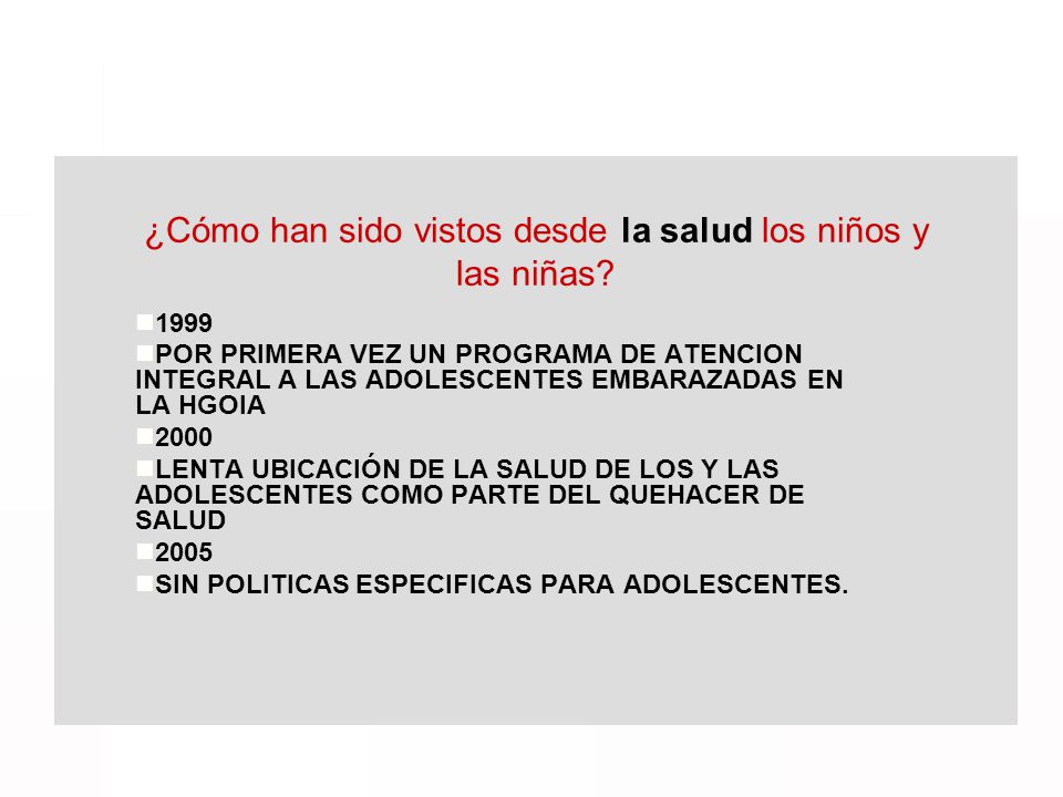 ¿Cómo han sido vistos desde la salud los niños y las niñas