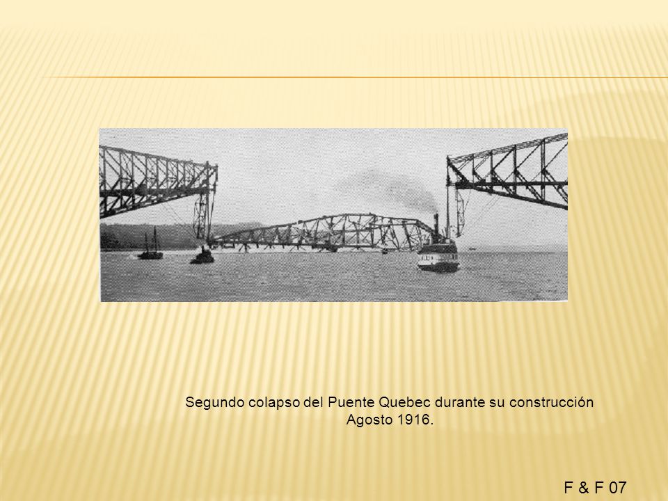 Segundo colapso del Puente Quebec durante su construcción Agosto 1916.