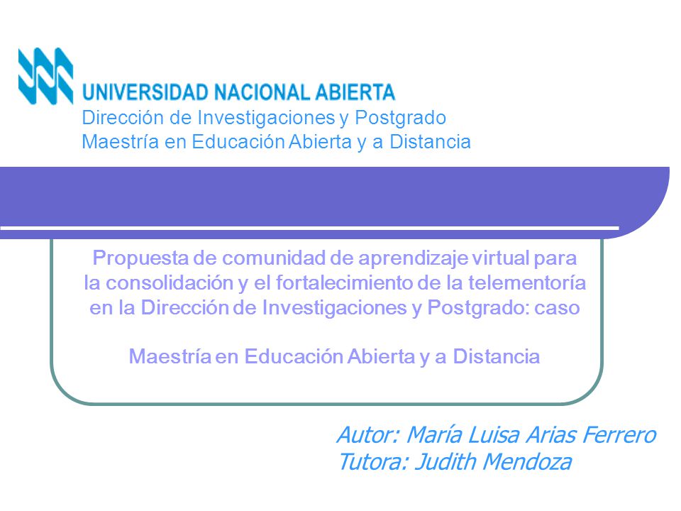 Autor: María Luisa Arias Ferrero Tutora: Judith Mendoza
