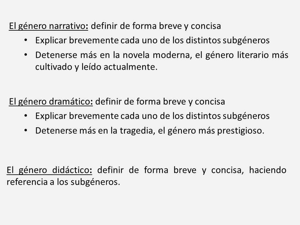 El género narrativo: definir de forma breve y concisa