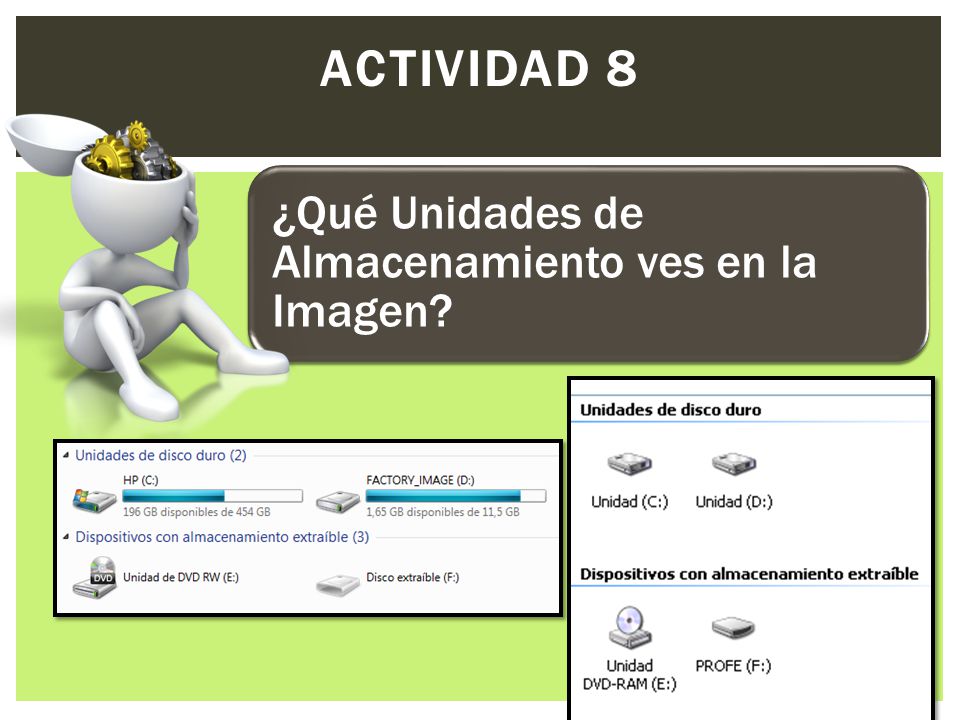 ACTIVIDAD 8 ¿Qué Unidades de Almacenamiento ves en la Imagen