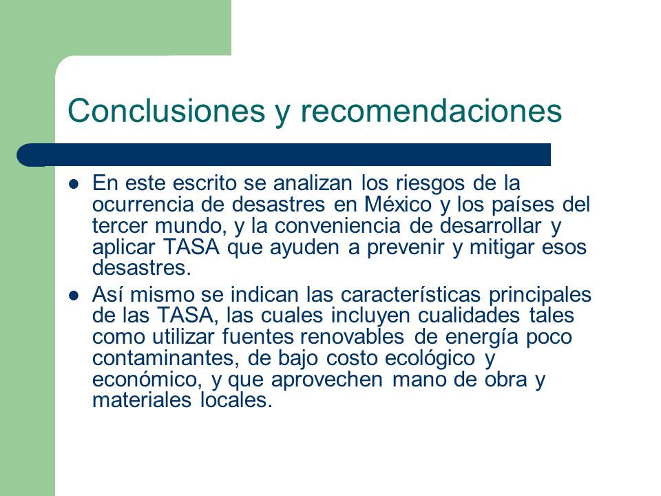 Conclusiones y recomendaciones