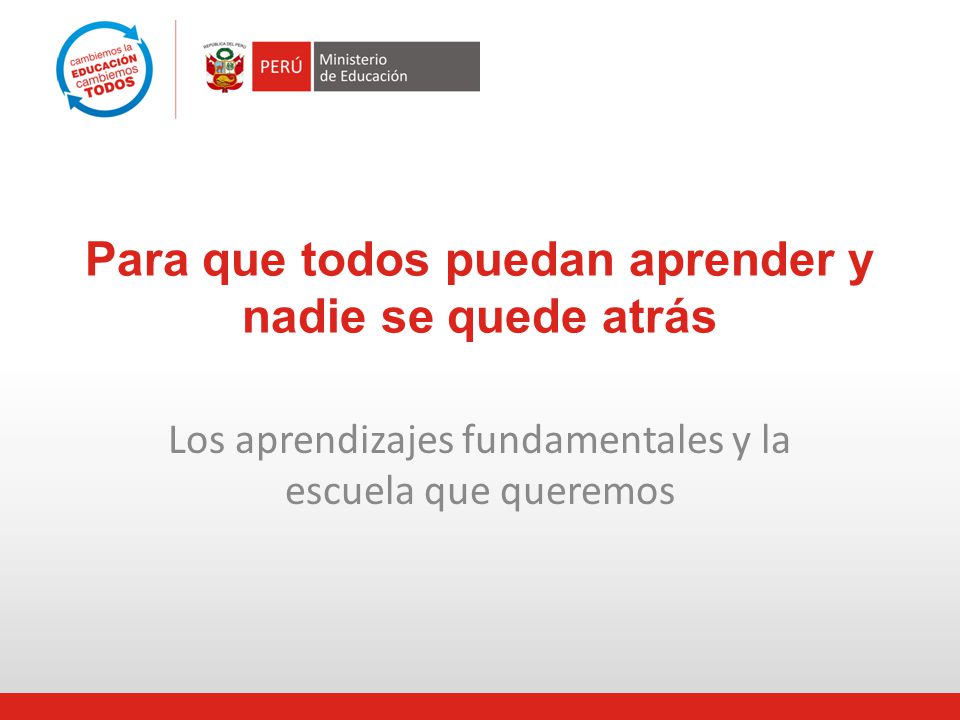 Para que todos puedan aprender y nadie se quede atrás