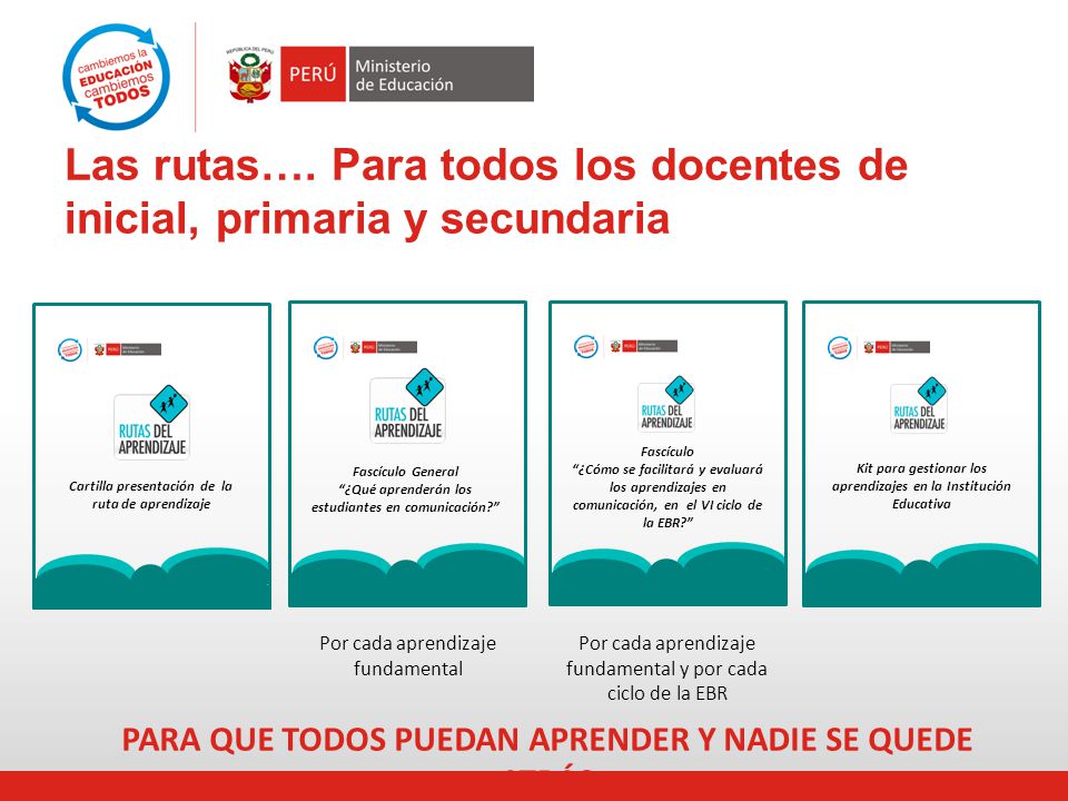 Las rutas…. Para todos los docentes de inicial, primaria y secundaria