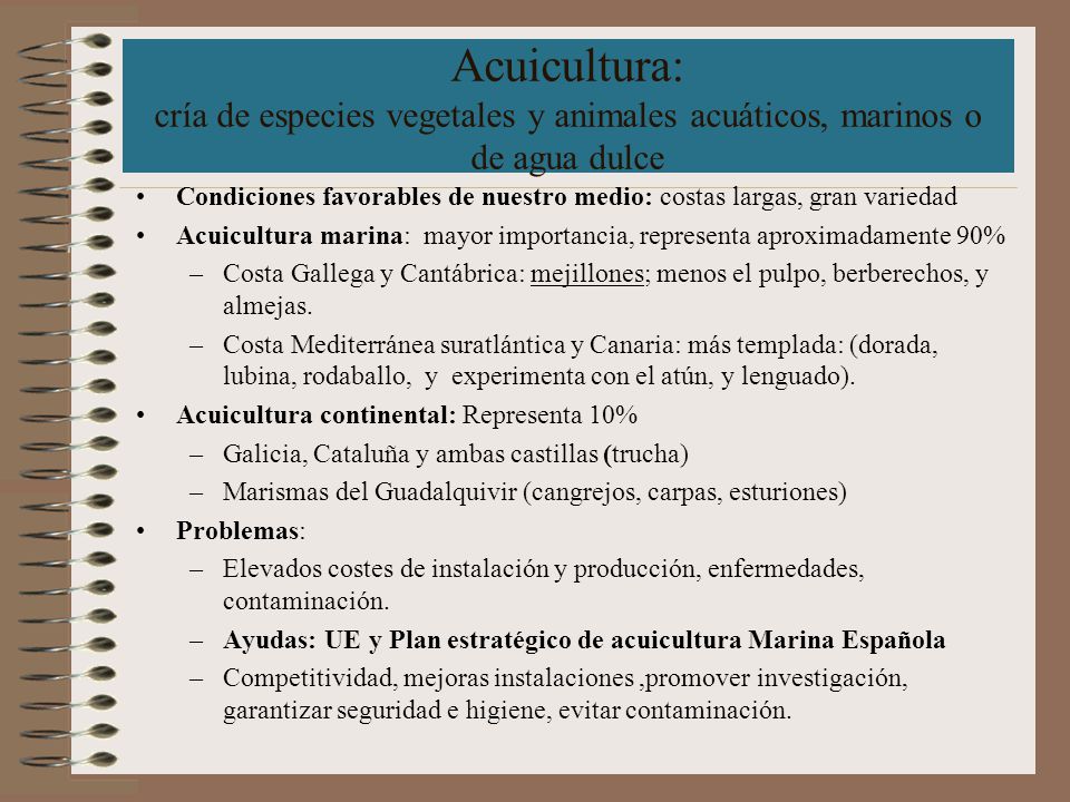 Acuicultura: cría de especies vegetales y animales acuáticos, marinos o de agua dulce
